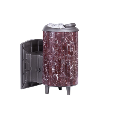 Печь для бани чугунная ProMetall Атмосфера L в ламелях Россо Леванто