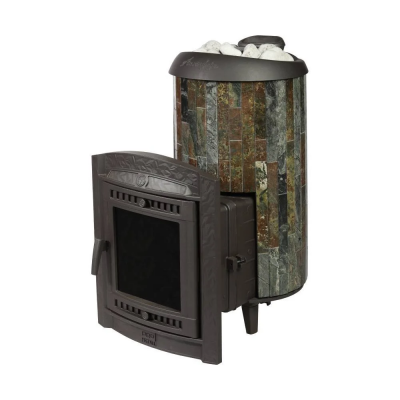 Печь для бани чугунная ProMetall Атмосфера XL в ламелях Жадеит