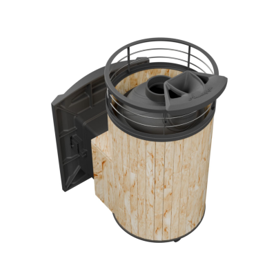 Печь для бани чугунная ProMetall Атмосфера L Окаменевшее дерево ламель+сетка с тоннелем