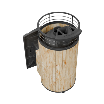 Печь для бани чугунная ProMetall Атмосфера XL Окаменевшее дерево ламель+сетка с тоннелем