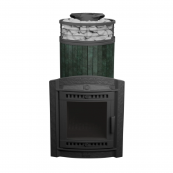 Печь для бани чугунная ProMetall Атмосфера XL Верде Гватемала ламель+сетка с тоннелем