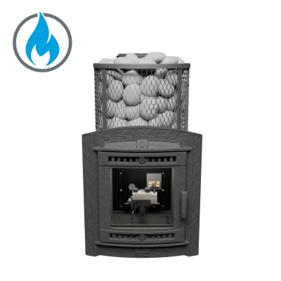 Печь для бани чугунная ProMetall Атмосфера L сетка нержавейка с газовой горелкой