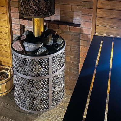 Печь для бани чугунная ProMetall Атмосфера М сетка нержавейка