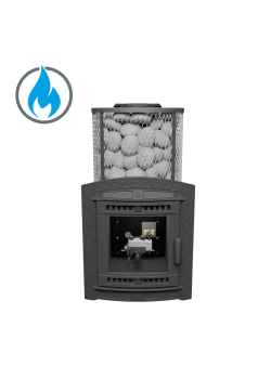 Печь для бани чугунная ProMetall Атмосфера XL сетка нержавейка с газовой горелкой