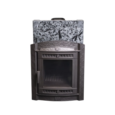 Печь для бани чугунная ProMetall Атмосфера L в облицовке Пироксенит Элит