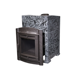 Печь для бани чугунная ProMetall Атмосфера L в облицовке Пироксенит Элит