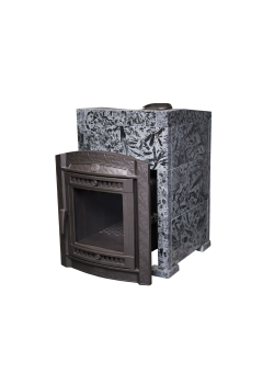 Печь для бани чугунная ProMetall Атмосфера L в облицовке Пироксенит Элит
