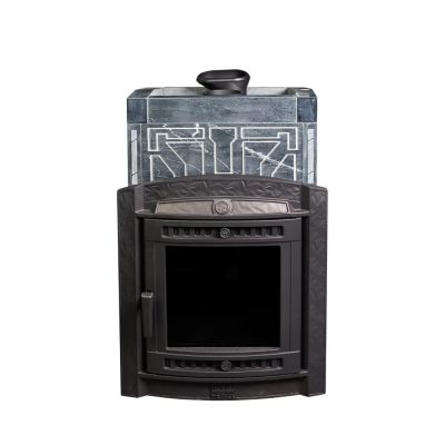 Печь для бани чугунная ProMetall Атмосфера L в облицовке Талькохлорит узор №7