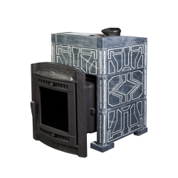 Печь для бани чугунная ProMetall Атмосфера L в облицовке Талькохлорит узор №7