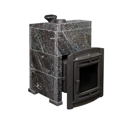 Печь для бани чугунная ProMetall Атмосфера XL в облицовке Амфиболит