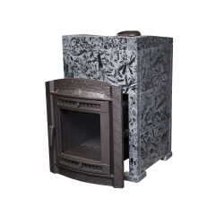Печь для бани чугунная ProMetall Атмосфера XL в облицовке Пироксенит ЭЛИТ