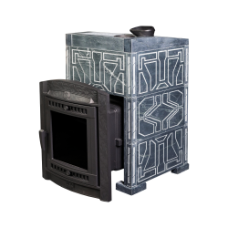 Печь для бани чугунная ProMetall Атмосфера XL в облицовке Талькохлорит узор №7