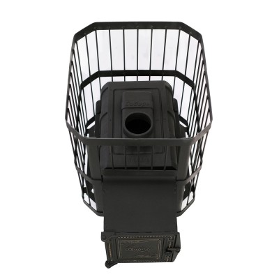 Печь для бани чугунная "СИБИРЬ -18", с универсальной чугунной топочной дверкой (Сетка пруток)