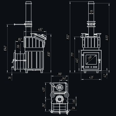 Печь для бани Технолит Гроза 18 (М)