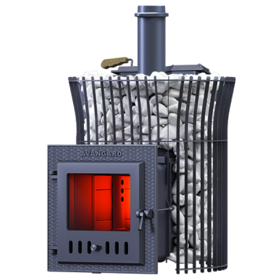 Печь для бани Технолит АВАНГАРД ЗК 25 (М) Ураган в сетке Тюльпан