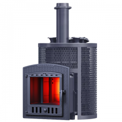 Печь для бани Технолит АВАНГАРД ЗКН 25 (П2) Ураган в круглой сетке Нержавейка