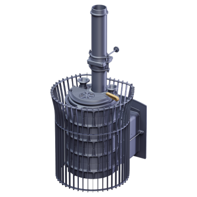 Печь для бани Технолит АВАНГАРД ЗК 40 (П2) Ураган в сетке Тюльпан