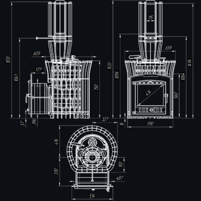Печь для бани Технолит АВАНГАРД ЗК 25 (П2) Ураган в сетке Тюльпан