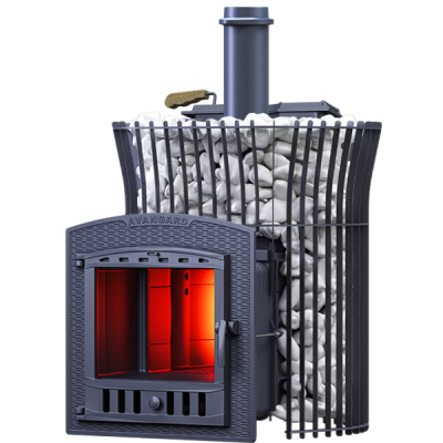 Печь для бани Технолит АВАНГАРД ЗК 35 (П2) Ураган в сетке Тюльпан