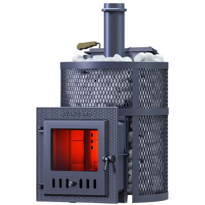 Печь для бани Технолит АВАНГАРД ЗК 25 (М) Ураган в круглой сетке