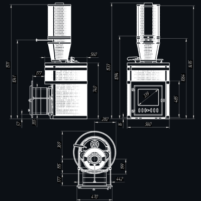 Печь для бани Технолит АВАНГАРД ЗК 25 (М) Ураган в круглой сетке