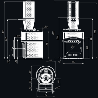 Печь для бани Технолит АВАНГАРД ЗК 25 (П2) Ураган в круглой сетке