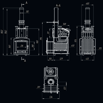 Печь для бани Технолит GFS ЗК 25 (П2)