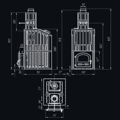 Печь для бани Технолит GFS ЗК 40 (М) Ураган
