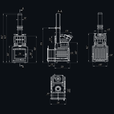 Печь для бани Технолит Гром 30 (П2)