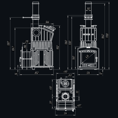 Печь для бани Технолит Гром 40 (П2)