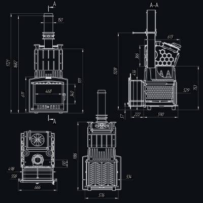 Печь для бани Технолит Гром 50 (П2)