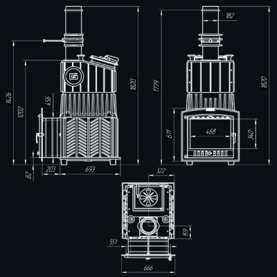 Печь для бани Технолит Гром 80 (П2)