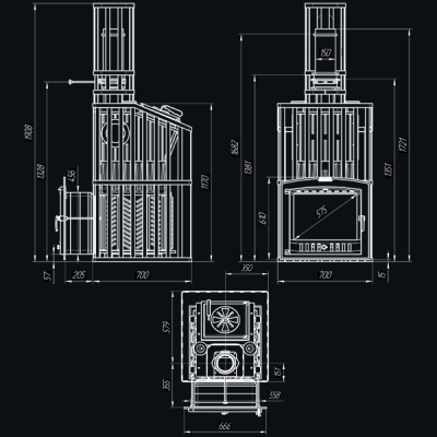 Печь для бани Технолит Гром 50 (П2) Ураган