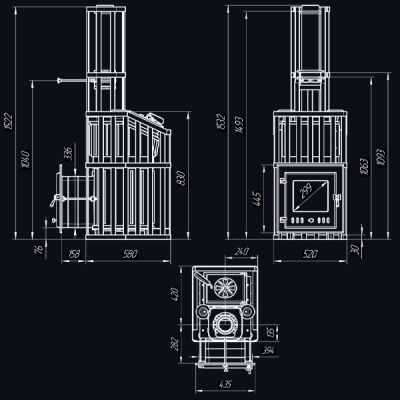 Печь для бани Технолит Гроза 18 (М) Ураган