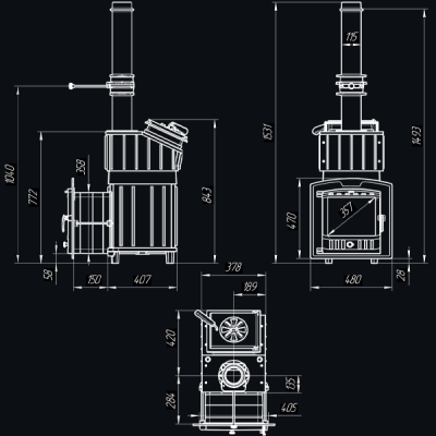 Печь для бани Технолит Гроза 18 (П2)