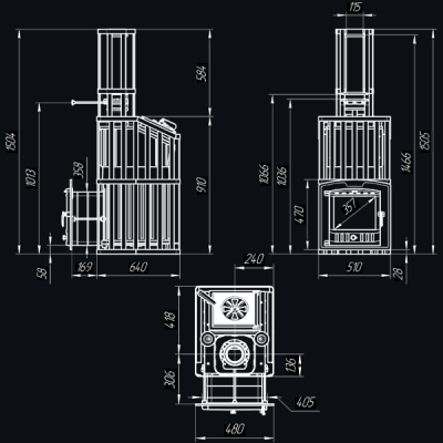 Печь для бани Технолит Гроза 24 (П2) Ураган