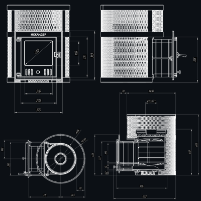 Печь для бани Технолит Искандер 14 (М) в сетке