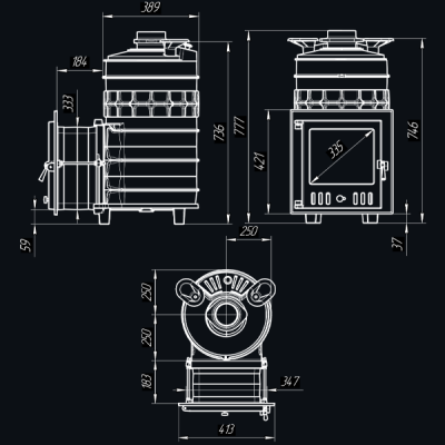 Печь для бани Технолит Искандер ЗК 25 (М) Pro