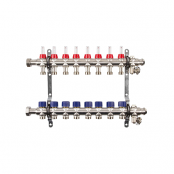 Гребенка TECline MD0908 (8 контуров) с расходомерами и накидной гайкой