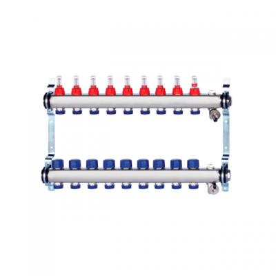 Гребенка TECline MC0309 (9 контуров) с расходомерами для водяного теплого пола