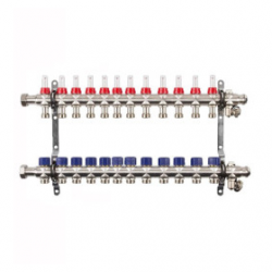 Гребенка TECline MD0912 (12 контуров) с расходомерами и накидной гайкой