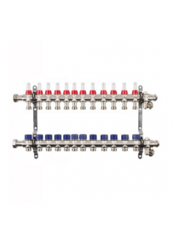 Гребенка TECline MD0912 (12 контуров) с расходомерами и накидной гайкой