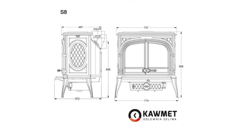 Чугунный камин Kawmet Premium S8 (13,9 кВт)