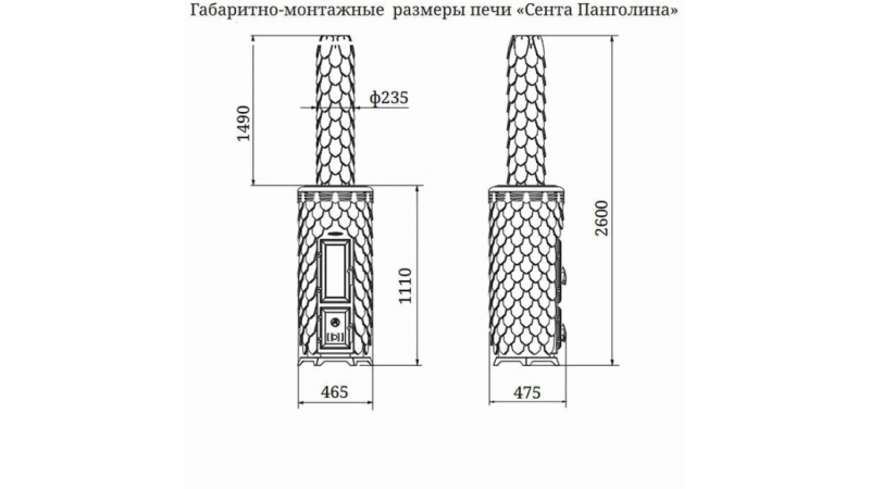 Отопительная печь Термофор (TMF) Сента Панголина шамот-терракота