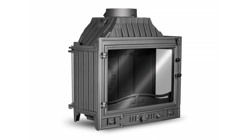 Чугунная каминная топка KawMet W4LB 14,5 кВт с левым стеклом