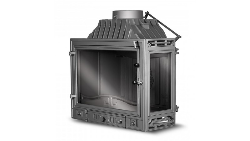 Чугунная каминная топка KawMet W4LB 14,5 кВт с левым стеклом