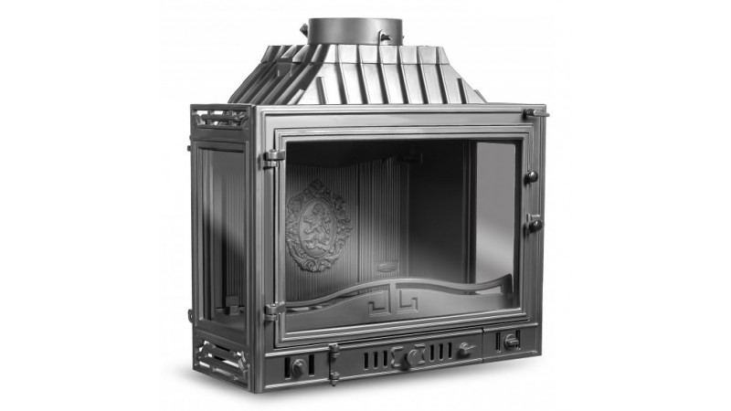 Чугунная каминная топка KawMet W4 PLB 14.5 кВт три стекла