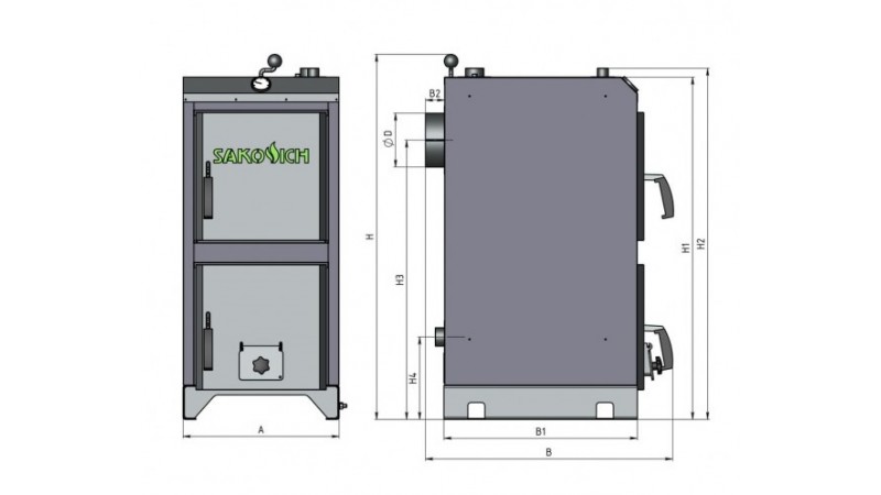 Твердотопливный котел Sakovich STANDART Pro 26 кВт