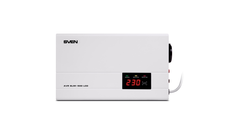 Стабилизатор напряжения SVEN AVR SLIM-500 LCD