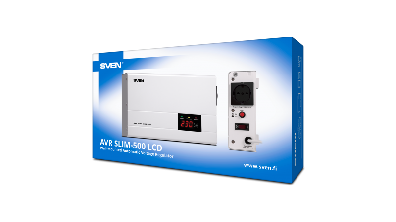 Стабилизатор напряжения SVEN AVR SLIM-500 LCD